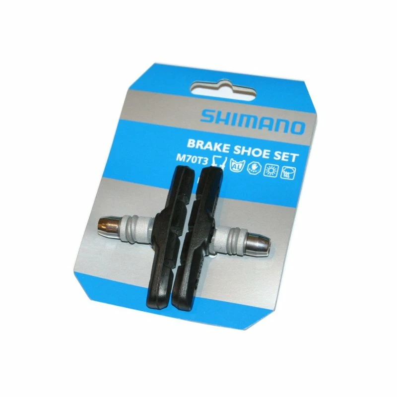 Shimano, Bremsbelag M70T3 Bremsschuh, Mit Gewinde, LX, Deore V-Brake, 1 Paar